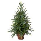Pre-Lit Faux Potted Green Tree w/ Planter
