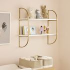 Curved Polished 2-Tier Shelf (32")