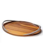 Nambe Braid Acacia Wood Serving Tray