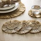 TALLO de OLIVO Fique Fringe Coasters (Set of 4)