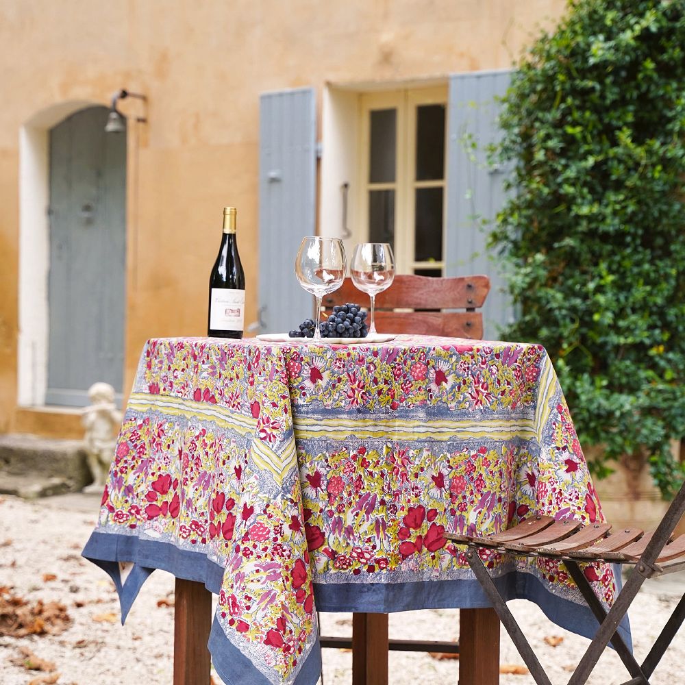 Couleur Nature Jardin Tablecloth - Red and Grey, 59x86