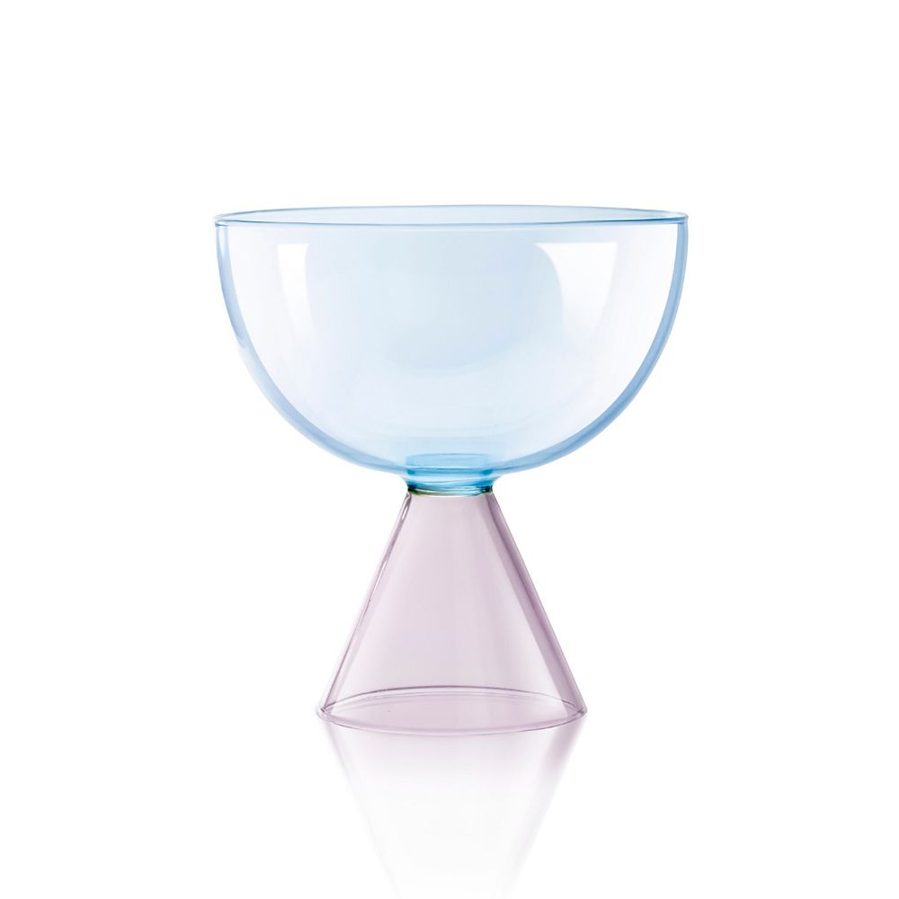 Venice Coupe Glasses Blue and Purple, Set of 2