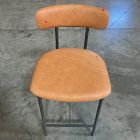 Open Box: Grier Leather Counter Stool (26") - Ludlow Leather Sesame, Textured Antique Bronze