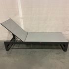 Open Box: Portside Aluminum Outdoor Chaise Lounge - Gray Fabric, Dark Bronze Frame