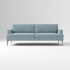 Open Box: Andes Sofa, 86" Width, 39" Depth - Performance Distressed Velvet Ocean, Blackened Brass
