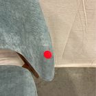 Open Box: Hyde Dining Chair - Performance Distressed Velvet Ocean, Cool Walnut