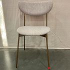 Open Box: Mid-Century Modern Petal Upholstered Dining Chair - Heathered Crosshatch Natural, Champagne Bronze Base