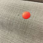 Open Box: Stuart Leather Sling Chair - Performance Chenille Crossweave Sand, Polished Stainless Steel