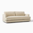 A cream-colored sofa with two seat cushions and two back cushions, photographed against a white background.