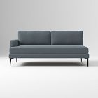 Open Box: Build Your Own Andes Sectional (Dark Pewter Legs), Left-Arm 2.5 Seater Sofa - Performance Velvet Graphite