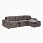 Enzo Leather 3-Piece Reclining Chaise Sectional w/ Storage (108")