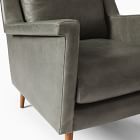 Carlo Leather Mid-Century Chair - Wood Legs