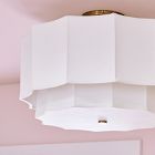Fluted Linen Flush Mount Pendant (17")