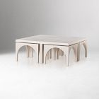 Lucille Coffee Table &amp; Nesting Arch Stools (47")