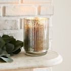 Mercury Glass Fluted Candles - Cypress Sage