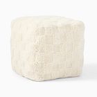 Checkerboard Shag Pouf