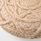 Scalloped Jute Round Pillow Cover