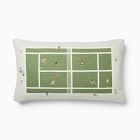 Outdoor Tennis Scene Pillow
