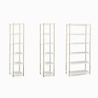 Zane Wide Bookshelf &amp; 2 Narrow Bookshelves Set - White