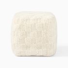Checkerboard Shag Pouf