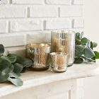 Mercury Glass Fluted Candles - Cypress Sage