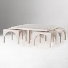 Lucille Coffee Table &amp; Nesting Arch Stools (47")