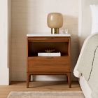 Parker Breadboard Drawer Marble Nightstand (21")