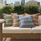 Outdoor Modern Block Fringe Pillow
