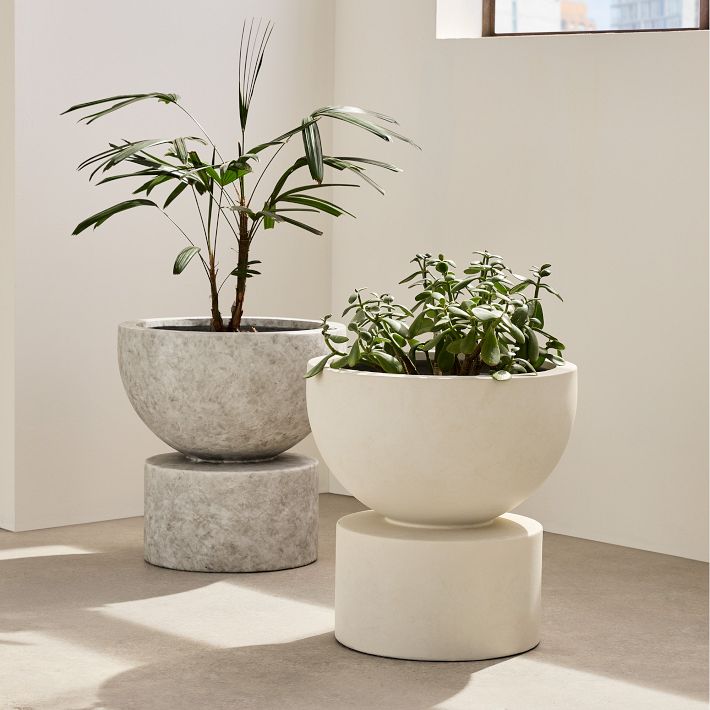 Molly Mod Ficonstone Planters Indoor/Outdoor | West Elm