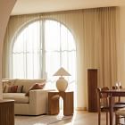 Custom Size Sheer European Flax Linen Curtain - Natural Flax