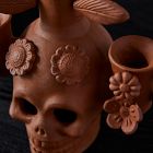 Terracotta Skull Candelabra