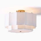 Fluted Linen Flush Mount Pendant (17")