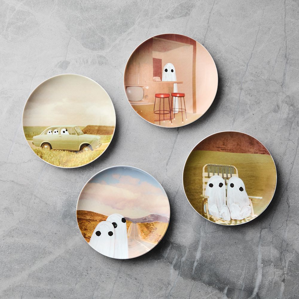 Angela Deane Ghosts Appetizer Plate Set of 4