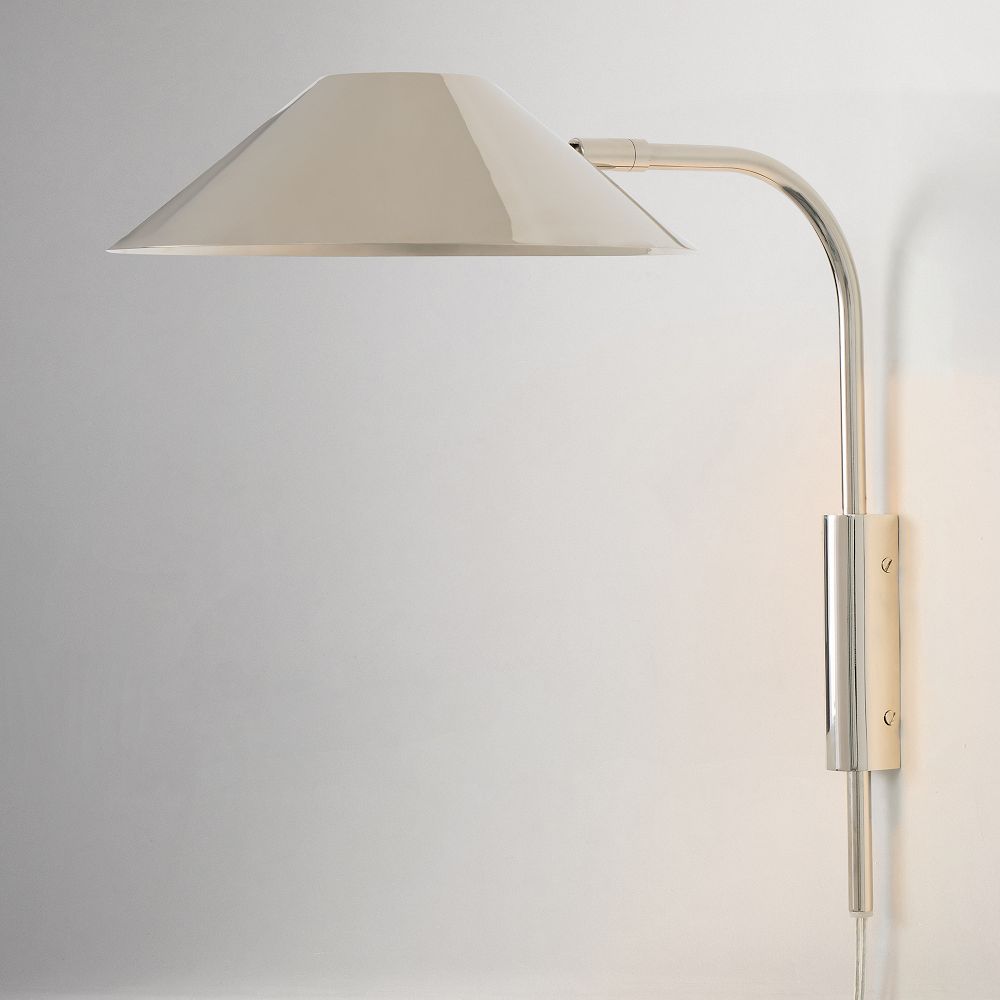 Shiloh Plug-In Sconce (10.6") - 12in, Polished Nickel