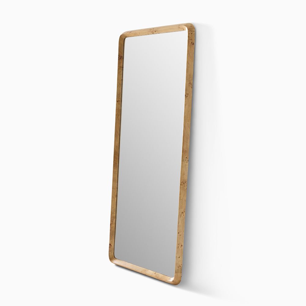 Geo Burled Wood Floor Mirror - Light Burled, 30x72in