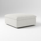 Open Box: Harmony Petite Modular Ottoman - Yarn Dyed Linen Weave Frost Gray