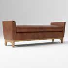 Open Box: Harvey Bench (59") - Weston Leather Molasses, Natural Oak