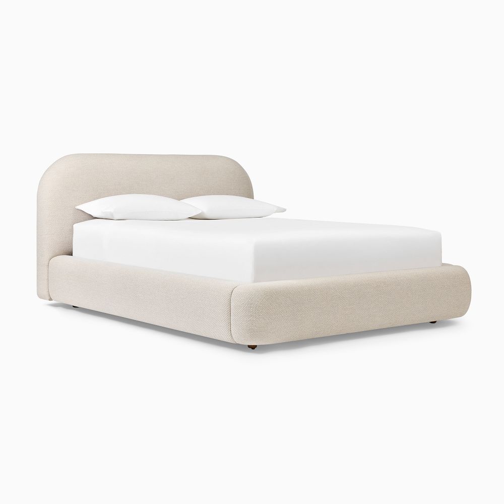 Laurent Bed - King, Chunky Melange, Belgian Flax