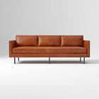 Open Box: Axel Sofa (89") - Saddle Leather Nut, Metal