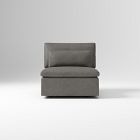 Open Box: Harmony Modular Leather Armless Single - Gray Smoke