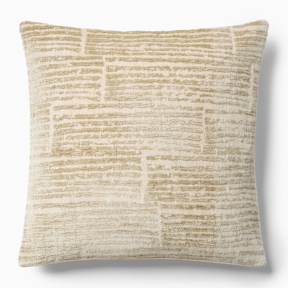 Striated Chenille Pillow Cover and down alternative insert