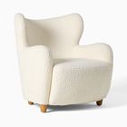 Open Box: Jodi Wing Chair Poly Cozy Shearling Ivory Almond