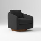 Open Box: Imogene Swivel Chair - Performance Velvet Slate, Dark Walnut