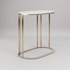 Open Box: Reilly C-Shaped Side Table (26") - Blackend Brass, White Quartz