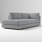 Open Box: Haven Left-Arm Bumper Chaise - Performance Washed Canvas Storm Gray