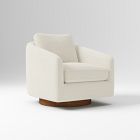 Open Box: Imogene Swivel Chair - Performance Boucle Oatmeal, Dark Walnut