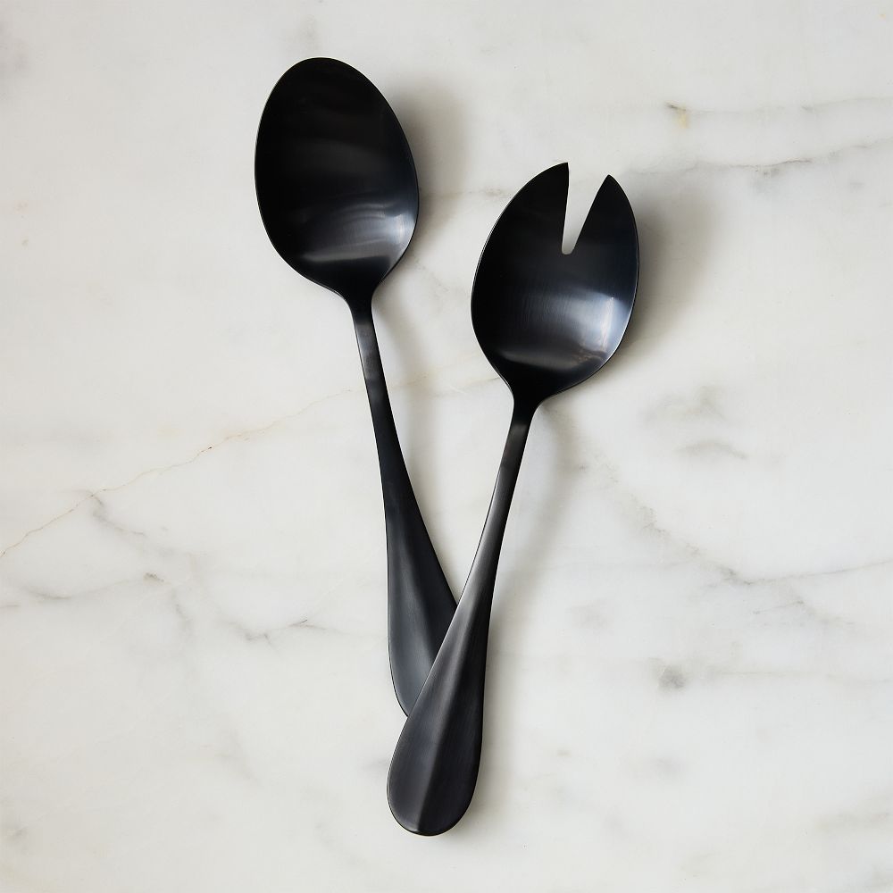 Cove Salad Servers (Set of 2) - Black, Set Of 2