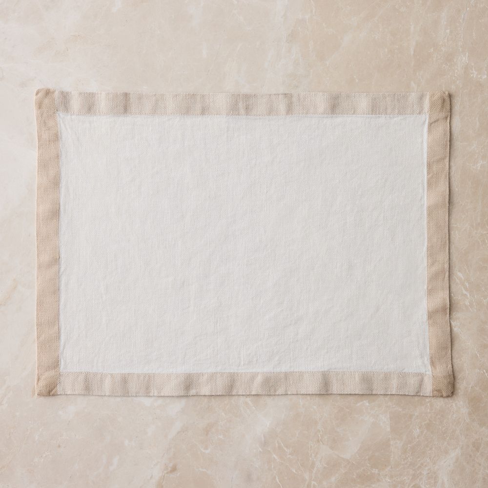 Contrast Border Linen Placemats
