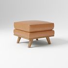 Open Box: Zander Leather Ottoman - Charme Leather Tan