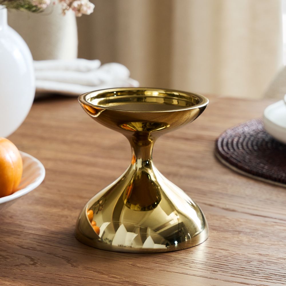 West Elm | Kuba Metal Pillar Candle Holders x2